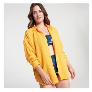 CALIA by Carrie Underwood Yellow Button-Down Shirt